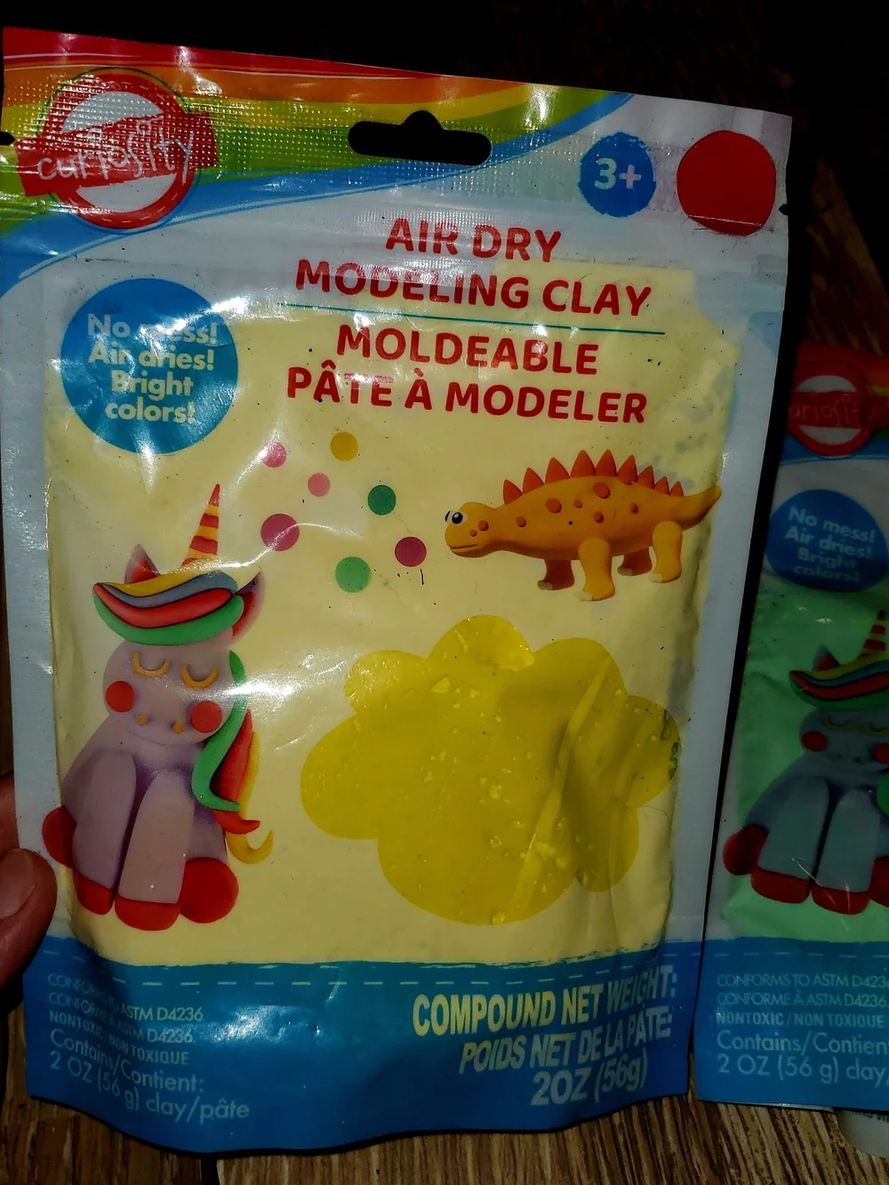 Air Dry Modeling Clay - Yellow & Green - Pack of 2